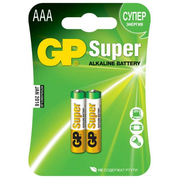 Батарейка ААА SUPER АLKALINE 24A-2CR2 GP 2 шт Батарейка ААА SUPER АLKALINE 24A-2CR2 GP 2 шт