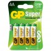 Батарейка АА SUPER ALKALINE 15A-BC4 LR6 GP 4 шт Батарейка АА SUPER ALKALINE 15A-BC4 LR6 GP 4 шт