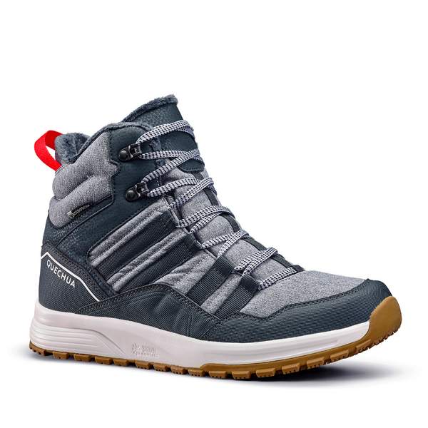 Ботинки для походов зимние водонепроницаемые мужские cерые SH100 WARM MID Quechua